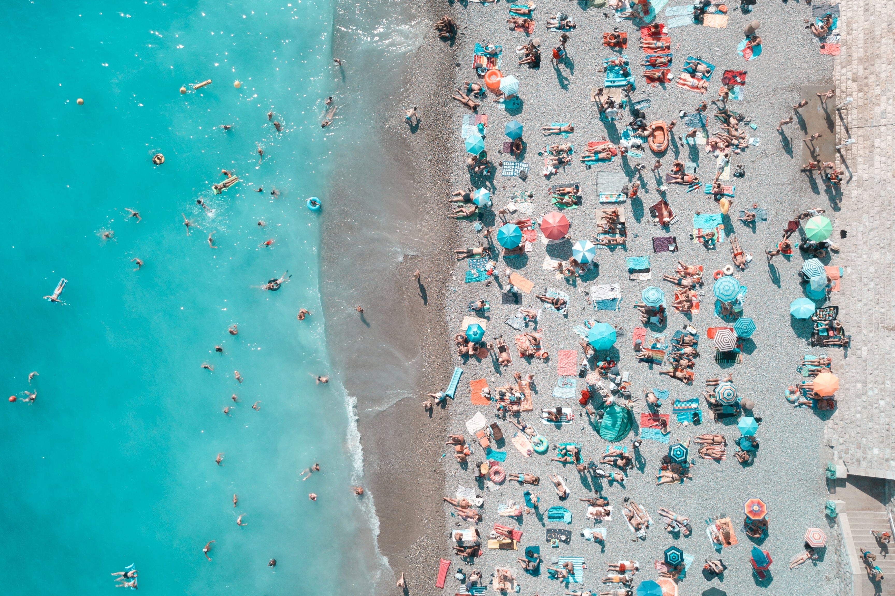 when is spring break crowded beach aerial