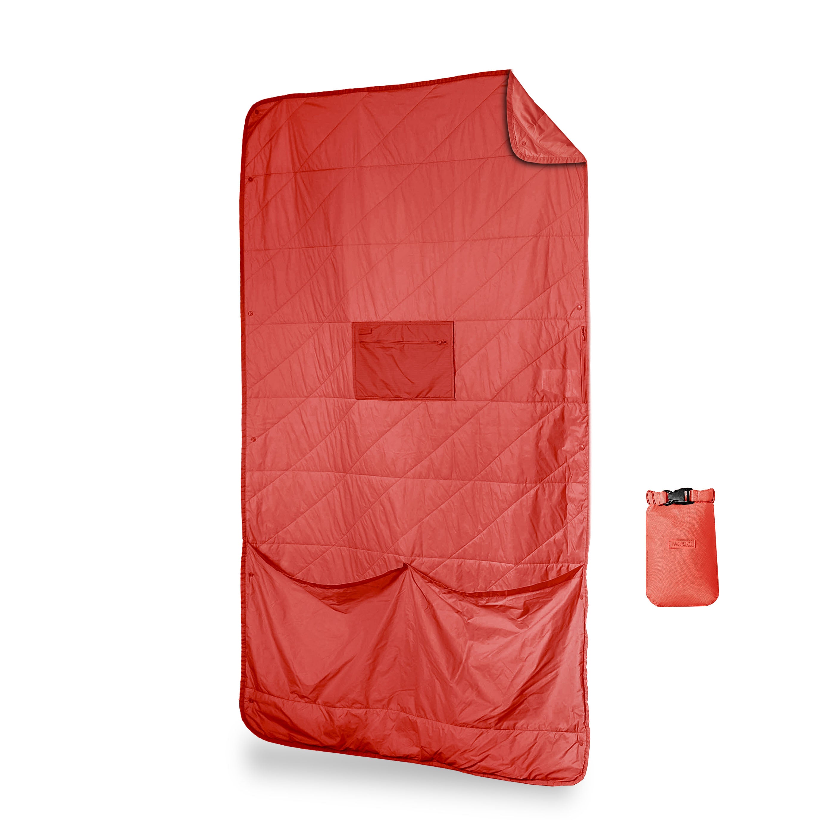 GRAVEL x Girls Love Travel Layover™ Travel Blanket - Packable & Puffy | Red