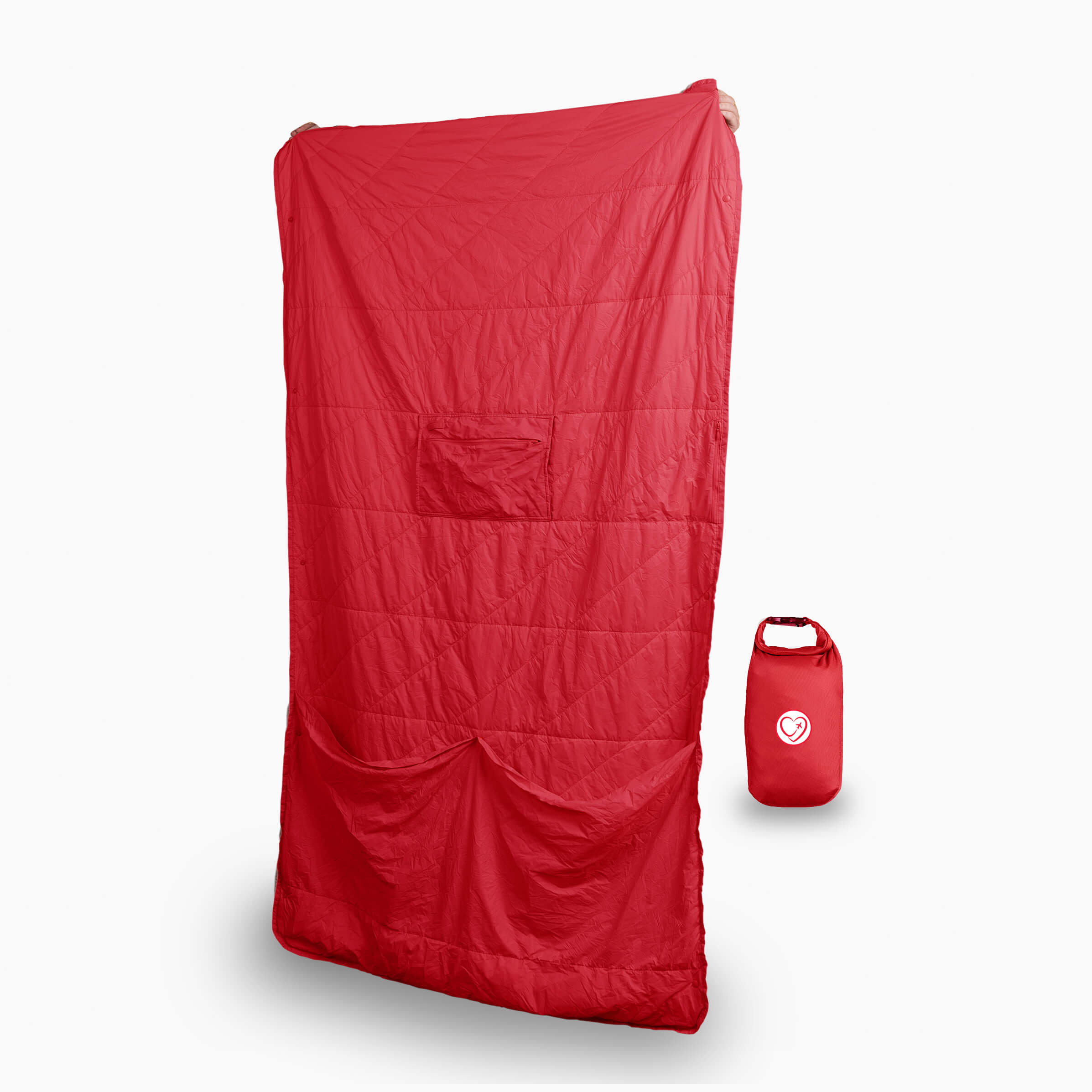 GRAVEL x Girls Love Travel Layover™ Travel Blanket - Insulated & Packable | Red