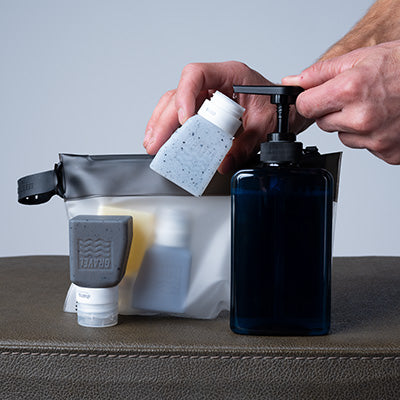 Travel Bottles For Liquids 3oz (89 ml) (Two Pack) | Clear & Gray