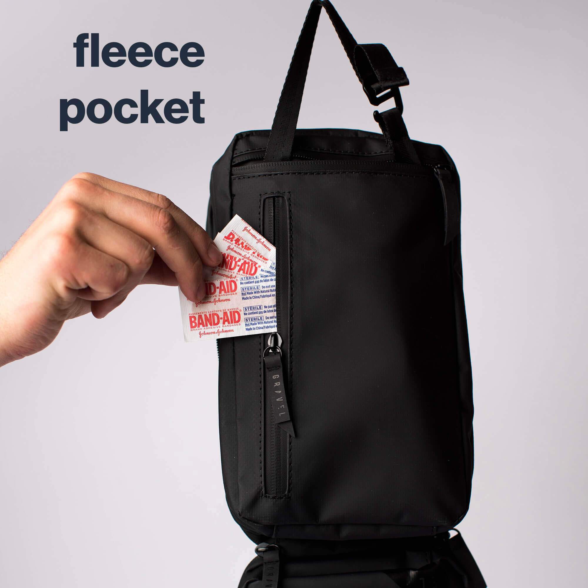 Toiletry Bag For Men. The Explorer Plus and Slim have a fleece pocket