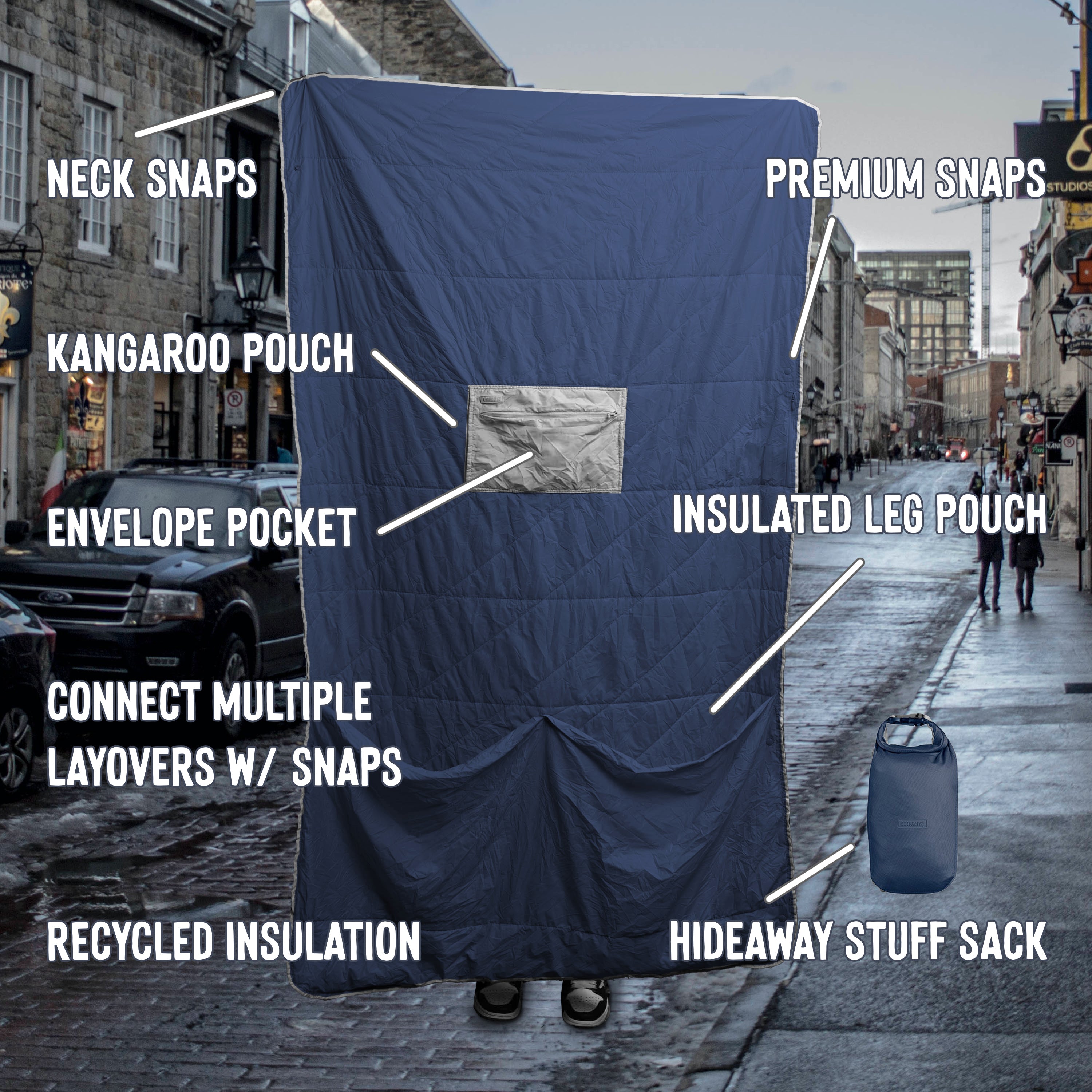Layover™ Travel Blanket - Insulated & Packable | Blue