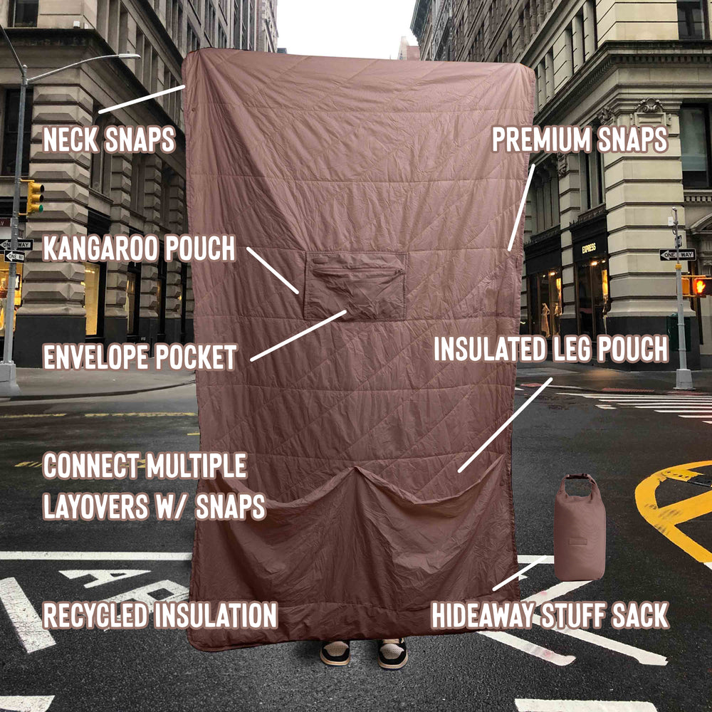Layover™ Compact Travel Blanket Insulated & Packable Quartz Gravel